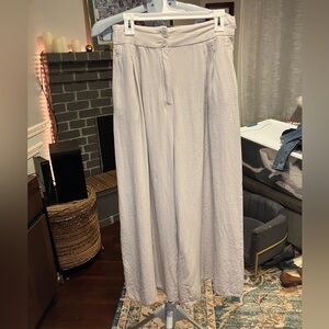 Zara Soft Beige Fabric Detail wide leg